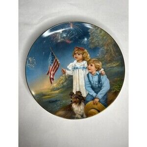 Vintage Star Spangled Sky Collectors Plate By Sandra Kuck (1985)